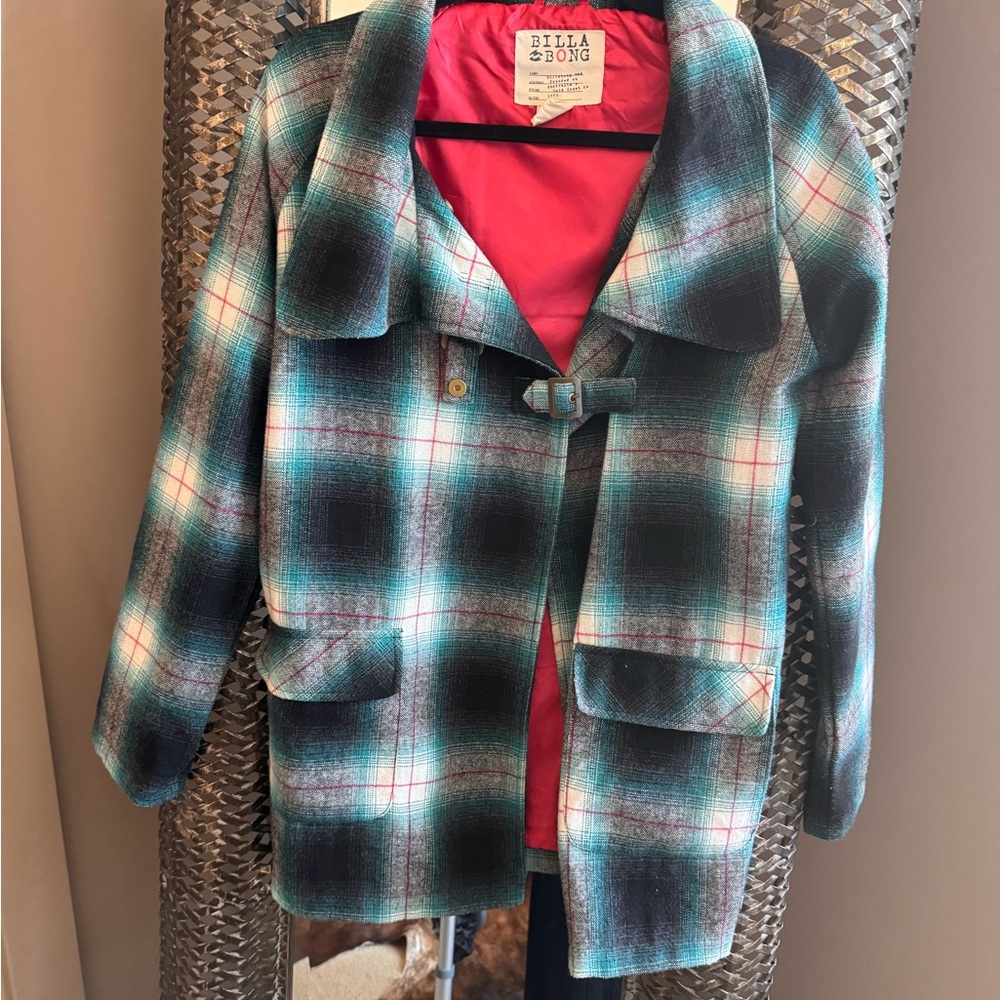 Billabong Plaid Jacket - Blue and Black